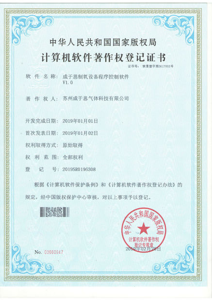 Китай Suzhou Cherish Gas Technology Co.,Ltd. Сертификаты